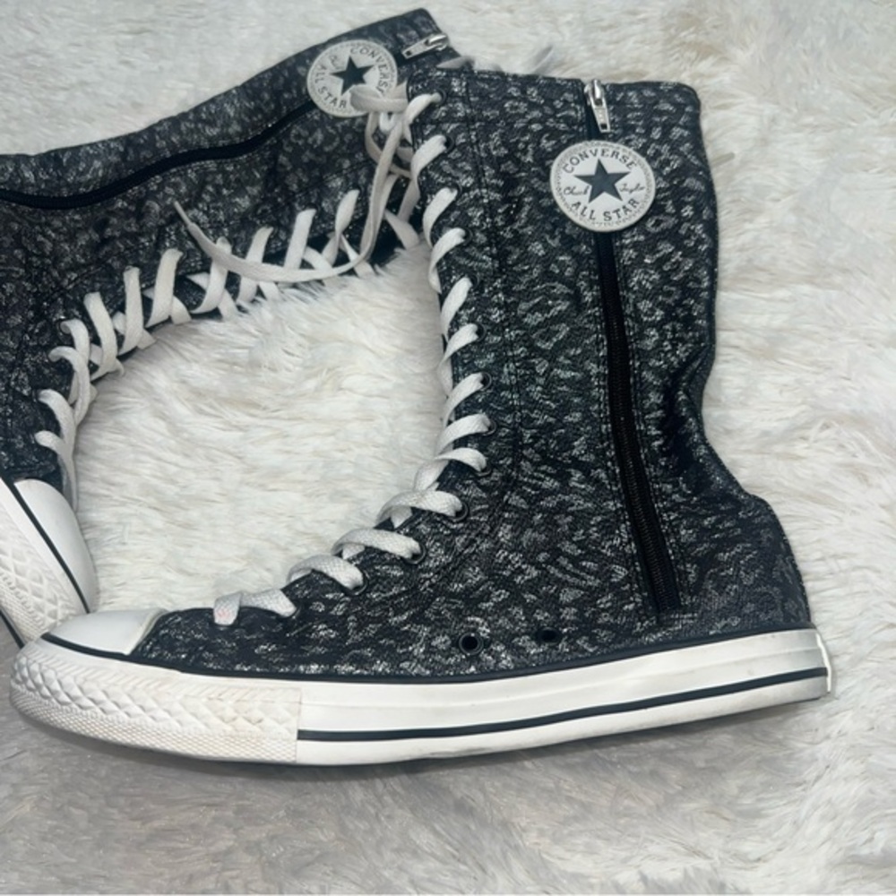 Converse silver & gray High-Tops, shiny material size38.5EU/ 8.5 US